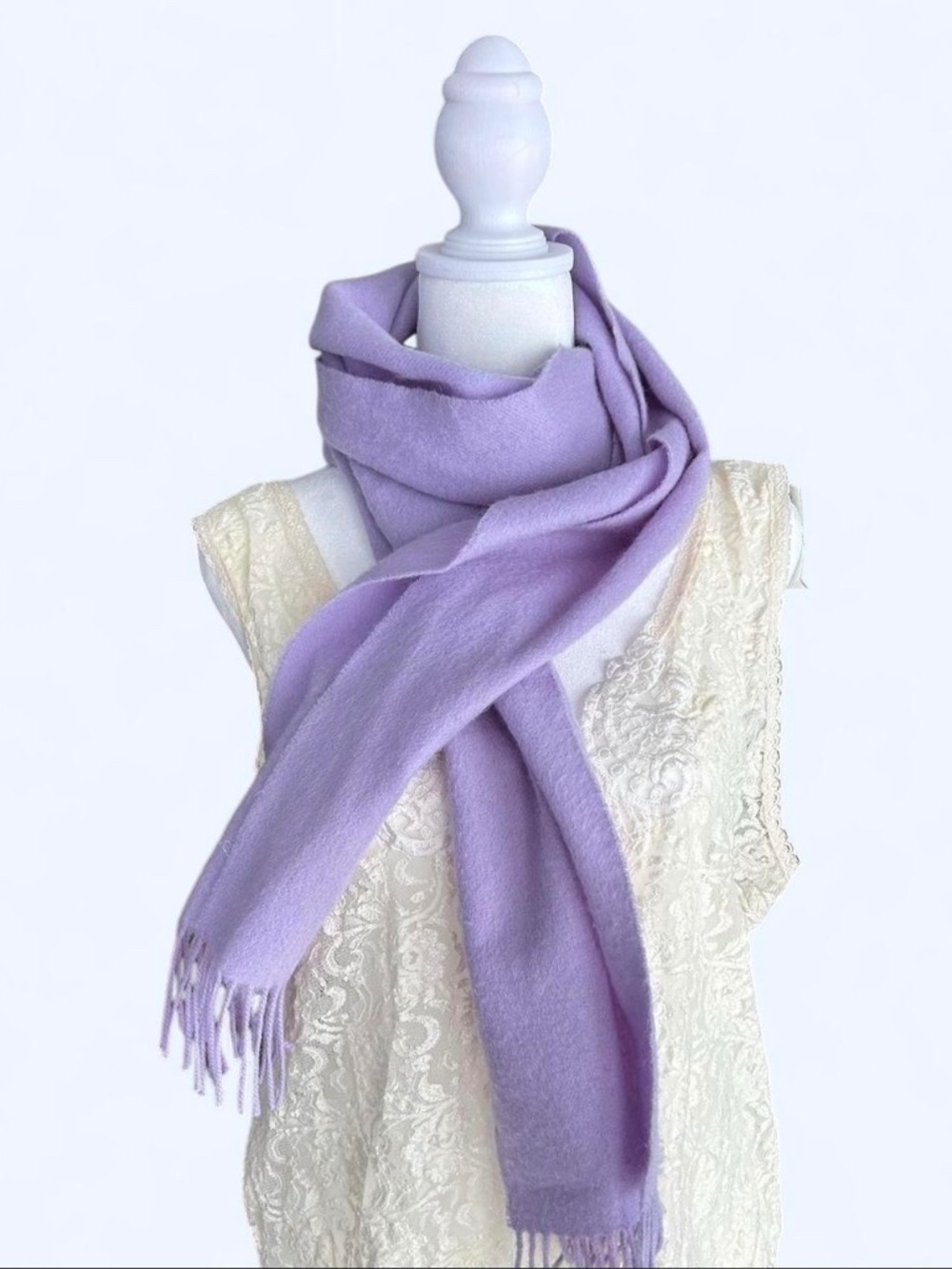 Barbour Lavender Purple Cashmere Winter Scarf